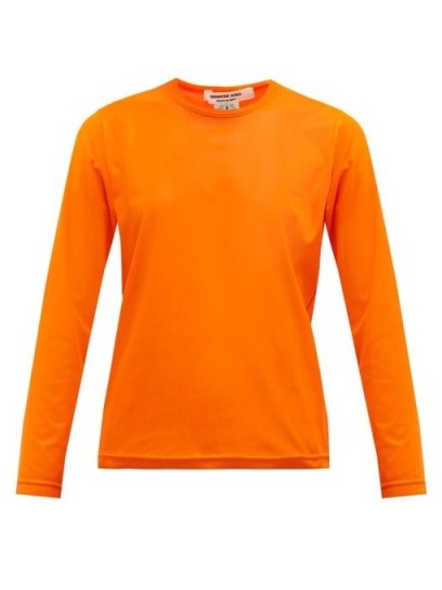 JUNYA WATANABE Long-sleeve technical-mesh T-shirt in orange - flipped