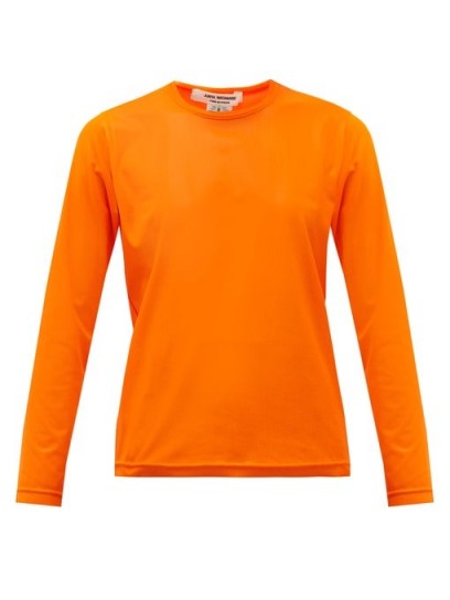 JUNYA WATANABE Long-sleeve technical-mesh T-shirt in orange