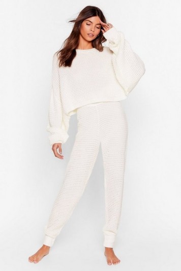 NASTY GAL Lounge Your Here Sweater and Joggers Lounge Set