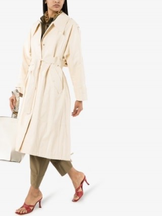 Low Classic Faux Leather Belted Trench Coat