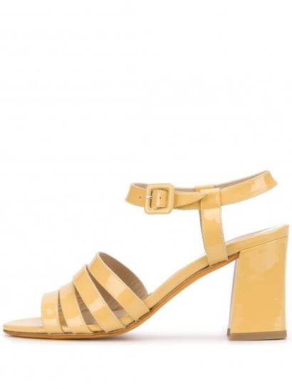MARYAM NASSIR ZADEH Palma yellow patent block heel sandals | summer heels - flipped