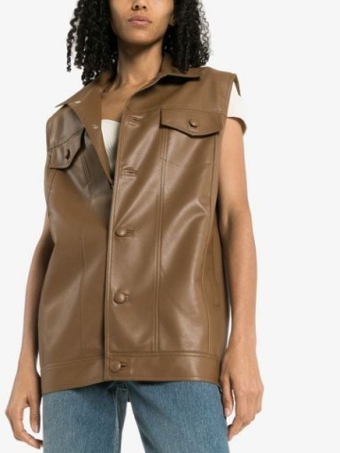 MATÉRIEL faux leather waistcoat ~ waistcoats ~ sleeveless jackets - flipped