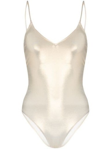 MELISSA ODABASH Bora Bora metallic swimsuit ~ poolside glamour - flipped