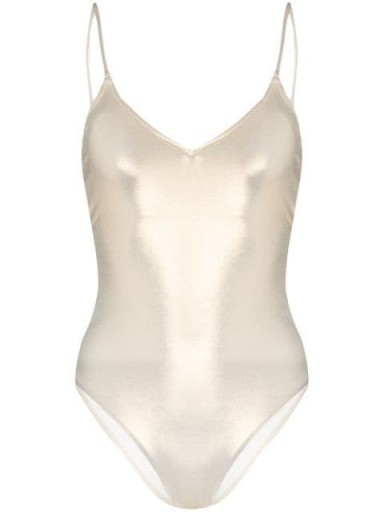 MELISSA ODABASH Bora Bora metallic swimsuit ~ poolside glamour