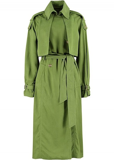 MICHAEL MICHAEL KORS Draped trench coat ~ green coats