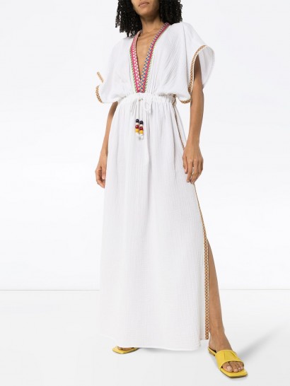 MIRA MIKATI embroidered V-neck maxi dress ~ poolside clothing ~ vacation dresses