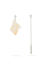 MARINE SERRE Mismatched shell and chain earrings | inspired by the ocean | shells