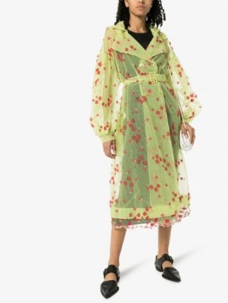 Moncler Genius 4 Moncler Simone Rocha Coronilla Floral Organza Trench Coat | transparent coats