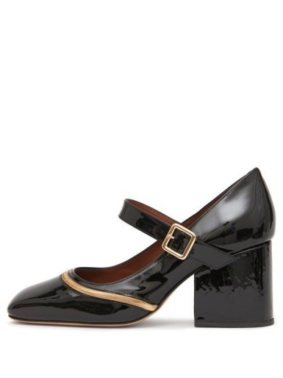 OSMAN Nina black patent-leather Mary Jane pumps ~ chunky heel Mary Janes - flipped
