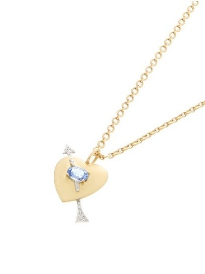 IRENE NEUWIRTH Noksa diamond, sapphire & 18kt gold necklace – hearts, diamonds & sapphires - flipped