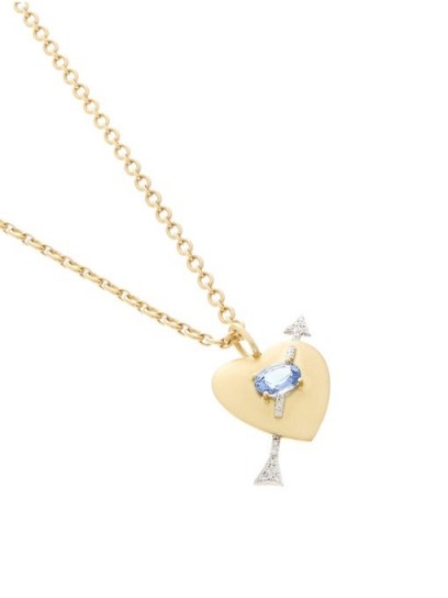 IRENE NEUWIRTH Noksa diamond, sapphire & 18kt gold necklace – hearts, diamonds & sapphires