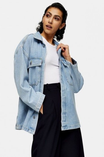 Oversized Denim Jacket By Topshop Boutique - flipped