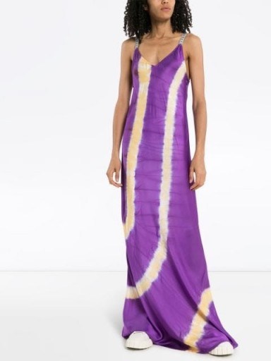 PALM ANGELS tie-dye slip dress / purple maxi - flipped