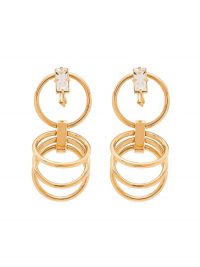 PANCONESI gold-plated sterling silver crystal hoop earrings | drop hoops