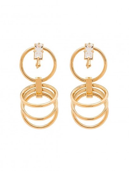 PANCONESI gold-plated sterling silver crystal hoop earrings | drop hoops - flipped