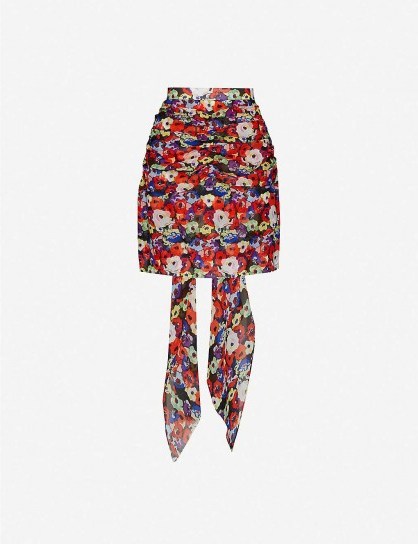 PATOU Floral-print high-waist silk-crepe mini skirt - flipped