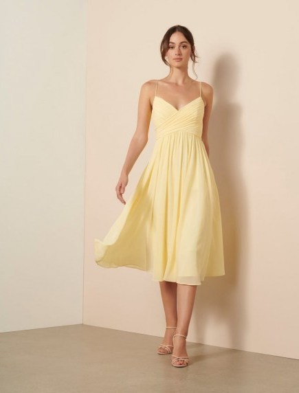 FOREVER NEW Phoebe Prom Midi Dress Lemon – yellow fit and flare - flipped