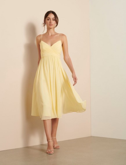 FOREVER NEW Phoebe Prom Midi Dress Lemon – yellow fit and flare