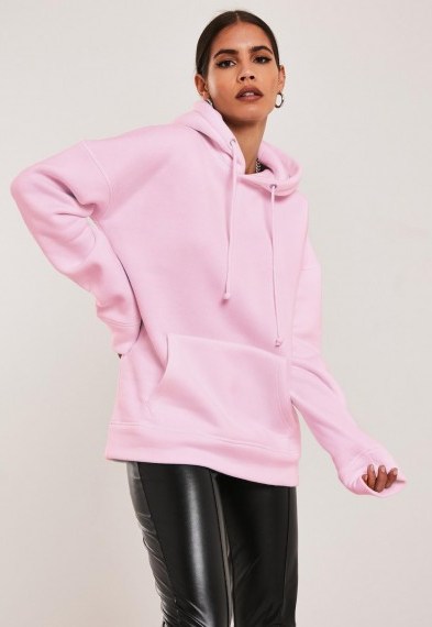 MISSGUIDED pink basic hoodie – jersey hoodies - flipped