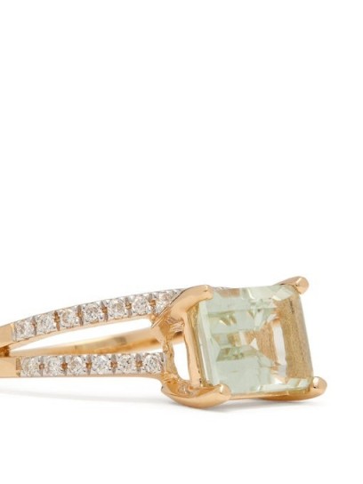 MATEO Point of Focus diamond, amethyst & 14kt gold ring ~ green amethysts ~ diamonds