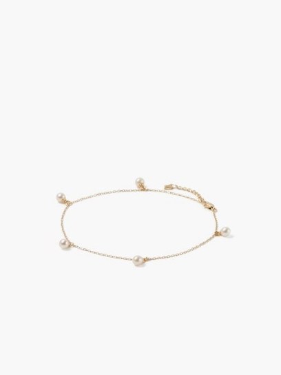 MATEO 5 Point pearl & 14kt gold anklet ~ anklets ~ summer accessory - flipped