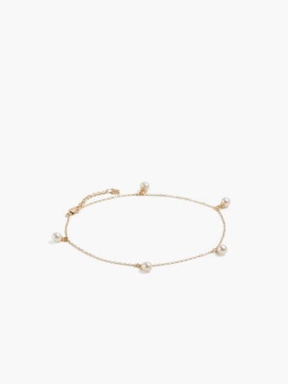 MATEO 5 Point pearl & 14kt gold anklet ~ anklets ~ summer accessory