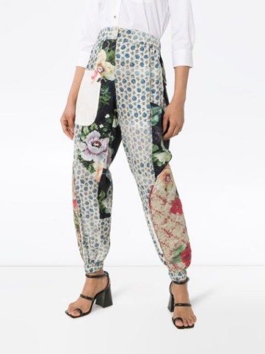 PREEN BY THORNTON BREGAZZI Eimi patchwork trousers ~ cuffed, mixed print pants