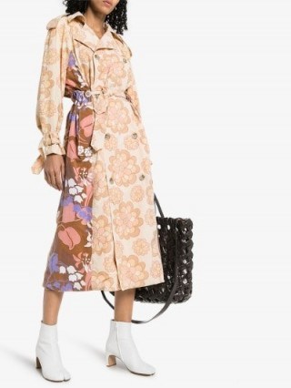 Rave Review Rue Floral-Print Trench Coat / multicoloured coats - flipped
