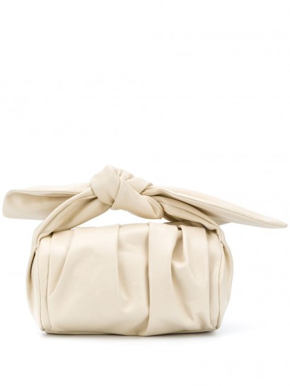 REJINA PYO Nane white leather tote ~ small ruched bags