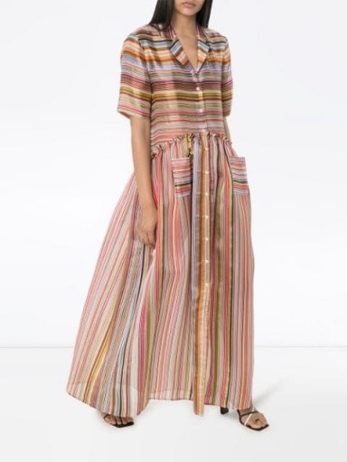 ROSIE ASSOULIN striped maxi shirt dress | summer luxe fashion