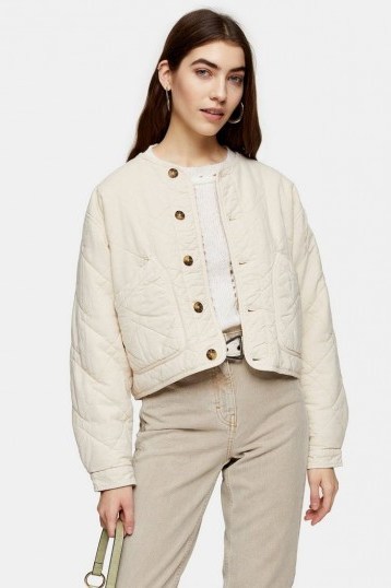 TOPSHOP Sand Lightweight Quilted Jacket - flipped