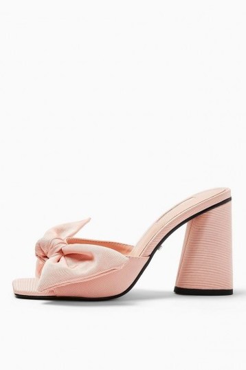 TOPSHOP SAUCY Pink Bow Mules / girly summer sandal - flipped
