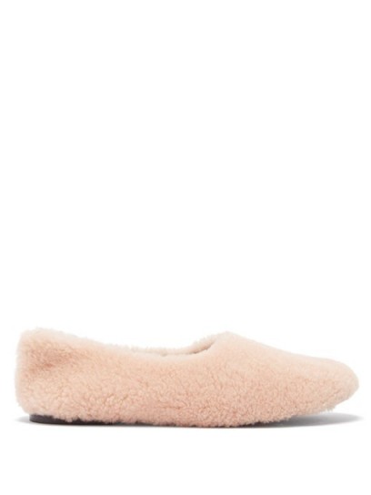 FUR DELUXE Pink shearling ballet flats