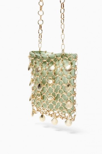 TOPSHOP SHELL Green Cage Mini Bag - flipped