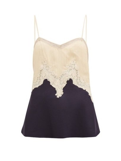 GABRIELA HEARST Smith lace-trimmed silk-blend cami top - flipped