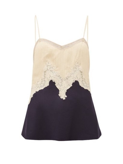 GABRIELA HEARST Smith lace-trimmed silk-blend cami top