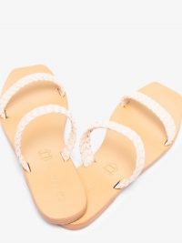 st. agni White Juliet Woven Strap Sandals