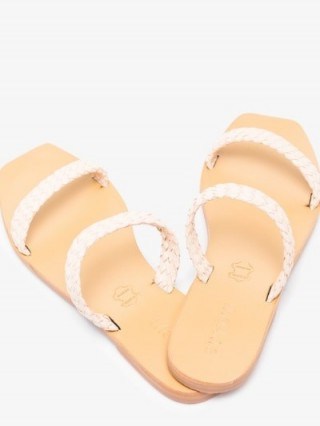 st. agni White Juliet Woven Strap Sandals - flipped