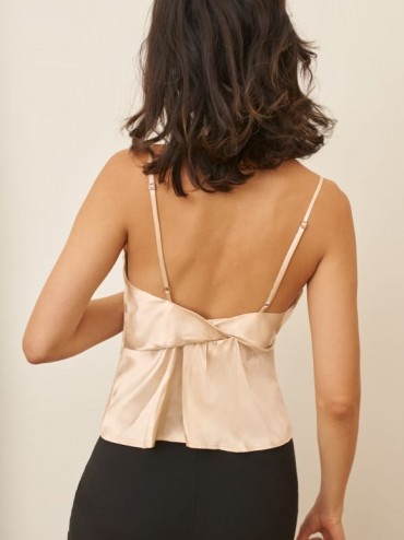 REFORMATION Stella Top Ivory ~ strappy back detail camisole