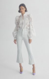 Acler Suffield Puffed Shoulder Lace Blouse ~ white statement blouses ~ feminine look clothing