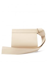 TSATSAS Tape XS grained-leather clutch bag in off white