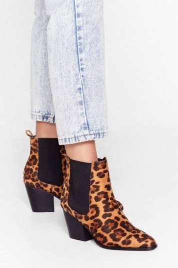 That’s Meow We Do It Leopard Chelsea Boots - flipped