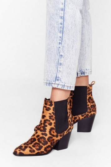 That’s Meow We Do It Leopard Chelsea Boots