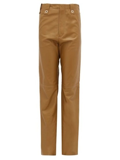 LUDOVIC DE SAINT SERNIN Topaz waist-tab gold-leather trousers - flipped