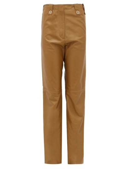 LUDOVIC DE SAINT SERNIN Topaz waist-tab gold-leather trousers