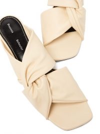 PROENZA SCHOULER Twisted kitten-heel cream-leather mules | luxe low heeled mule