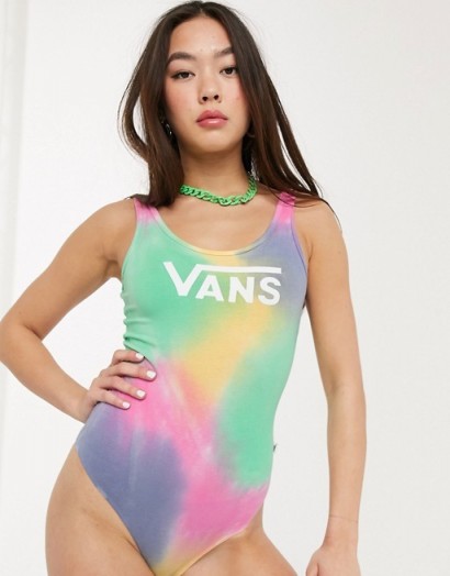 Vans Aura Tie Dye bodysuit tank top in multi ~ multicoloured bodysuits