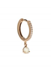 WHITE BIRD 18kt rose gold Ada diamond single earring / luxe huggie hoop