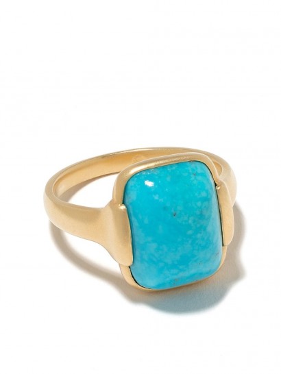 WHITE BIRD 18kt yellow gold Grace turquoise ring