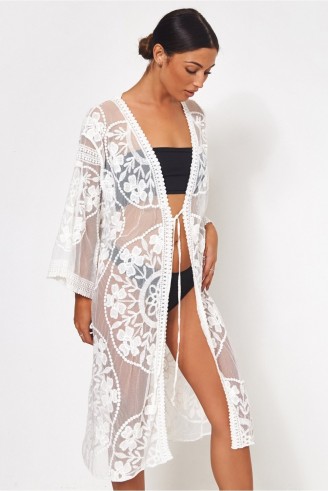 The Fashion Bible WHITE LACE KIMONO – luxe style cover-up
